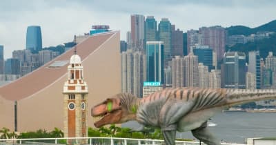 実物大ロボットT-レックスとステゴサウルスが香港のハーバーシティとタイムズスクエアでよみがえる