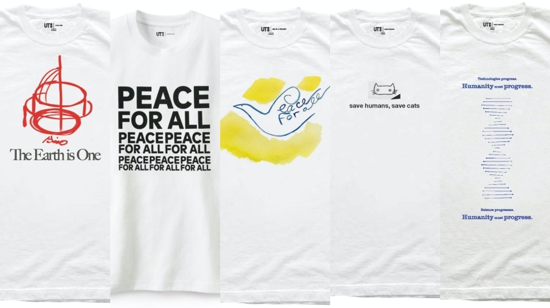 誰がどのTシャツか分かる？ ユニクロが平和を願い、著名人とコラボ【画像集】