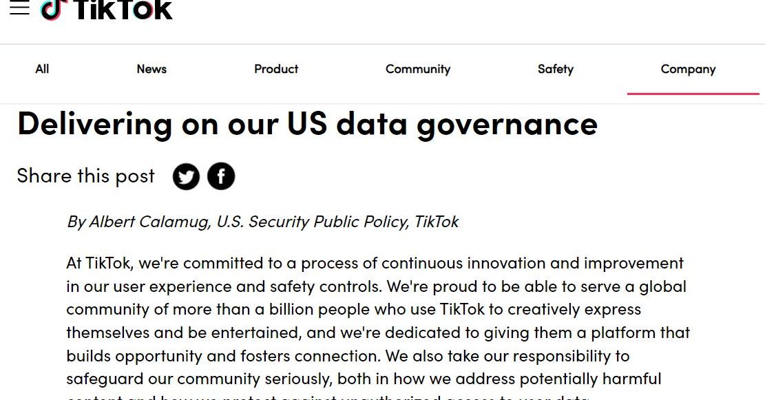 TikTok、米ユーザーデータをOracleのクラウドに移管したと発表　中国からアクセスされたという報道も