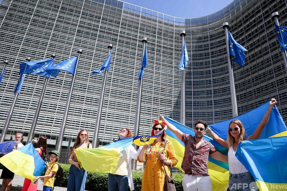 ウクライナ加盟候補国入りで「全会一致」 EU閣僚会議