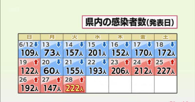 新型コロナ　28日　宮崎県内で新たに222人感染　2件のクラスター　病床使用率7.2%