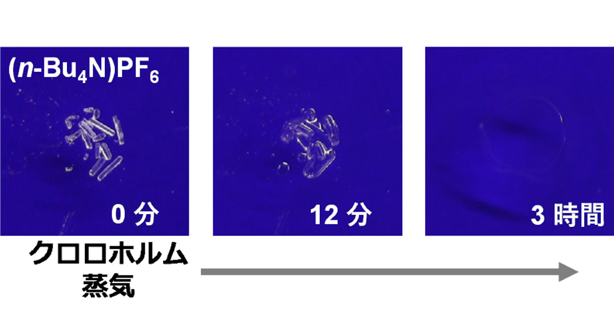 東大生研、VOCに曝露されている分子性塩が液化する「有機潮解」を実証