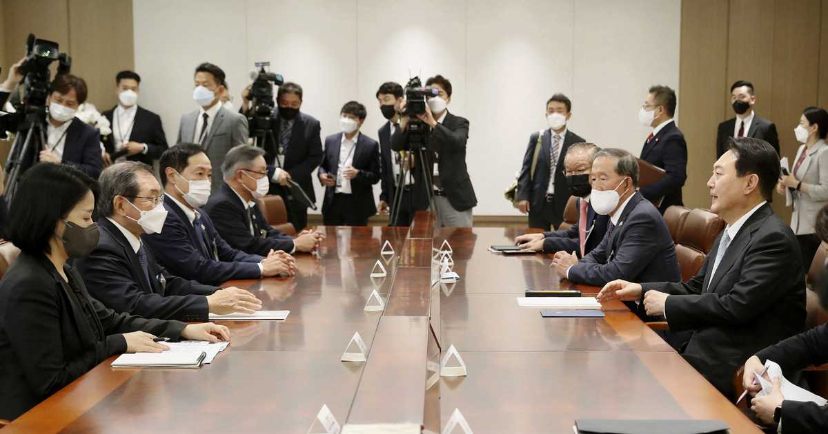 経団連会長、日韓首脳会談の実現要請　尹大統領と面談