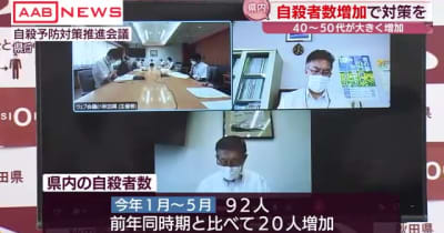 秋田県内の自殺者数が増加傾向　対策会議で対策検討