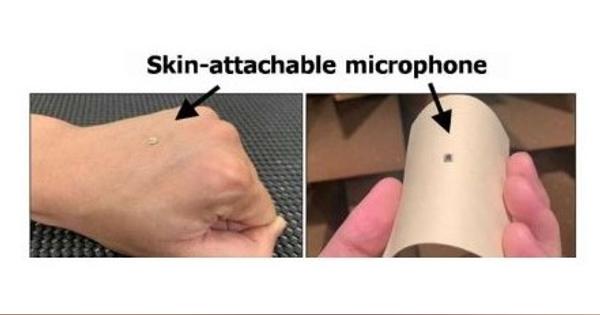 皮膚に貼れる米粒サイズの超薄型マイク　人の耳より広範に録音