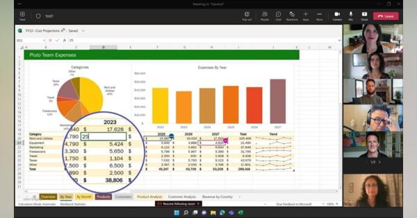 Microsoft Teams、Excelを同時に編集する機能を追加