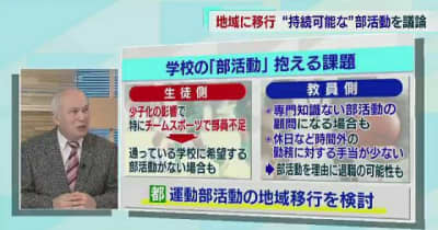 公立中学の部活動　地域移行に向け、東京都が検討会