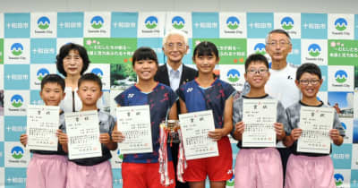 全国ソフトテニス「悔いなく」　十和田ジュニアの6人抱負