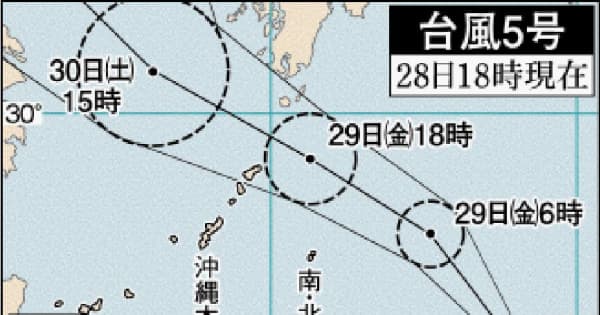 台風5号が発生　沖縄の大東島に接近　きょう夜にも本島接近か