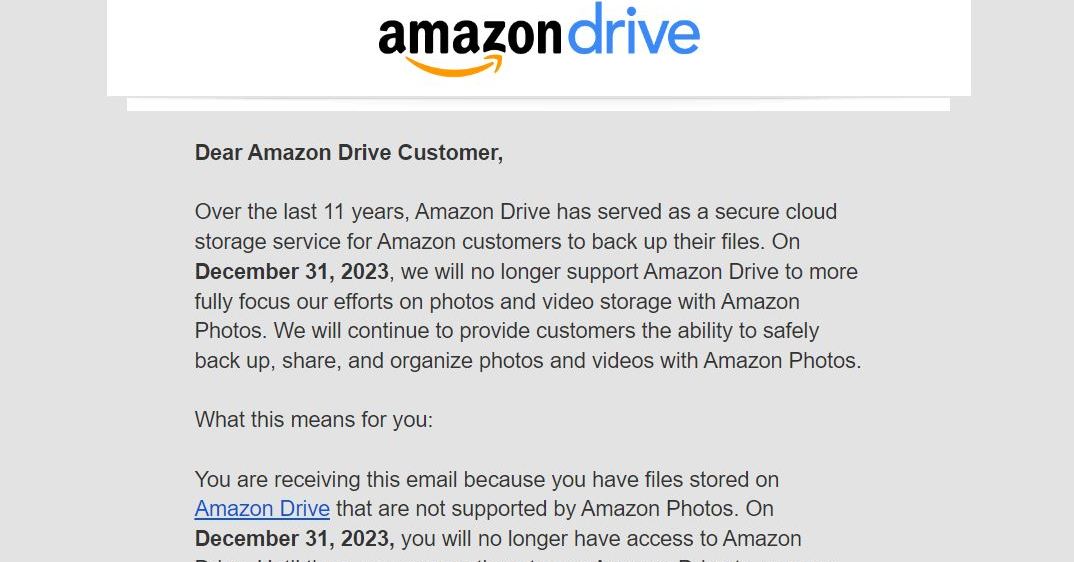 Amazon Drive、2023年12月31日終了　Amazon Photosに注力のため