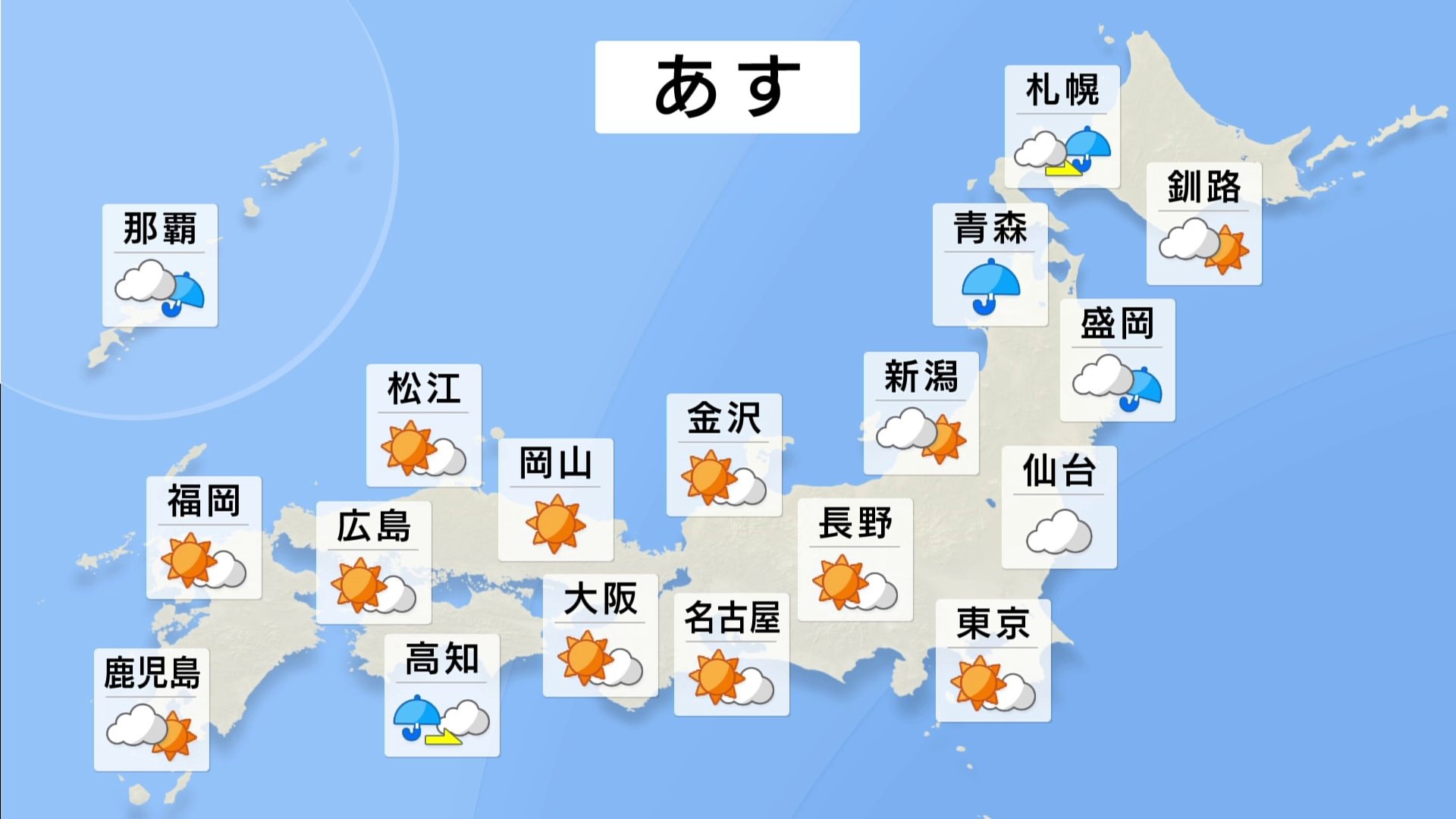 【7月31日 夕方 気象情報】明日の天気