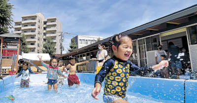 石川県内5日連続熱中症アラート　水遊びに園児歓声