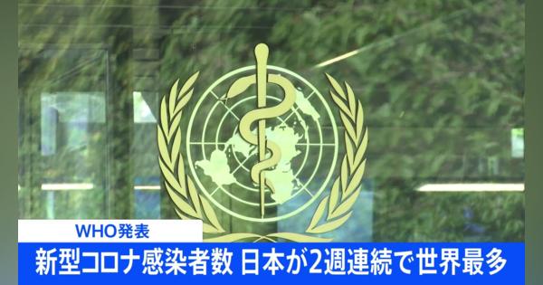 【速報】日本が2週連続で世界最多　新型コロナ感染者数　WHO