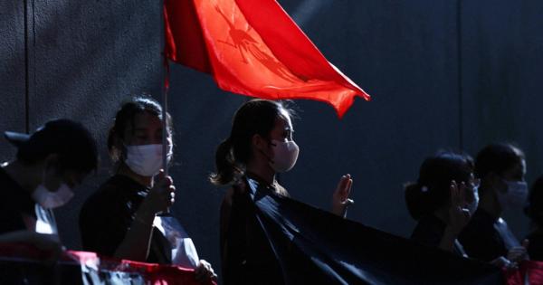ミャンマー大使館前で民主化求めデモ　「久保田徹さん解放を」