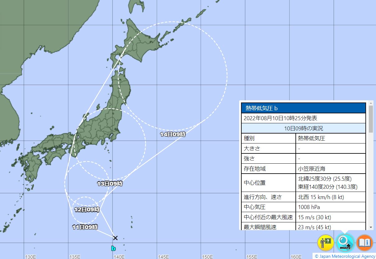 台風がお盆に関東や東海に接近恐れ　予想進路、接近時期は気象庁8月10日予報