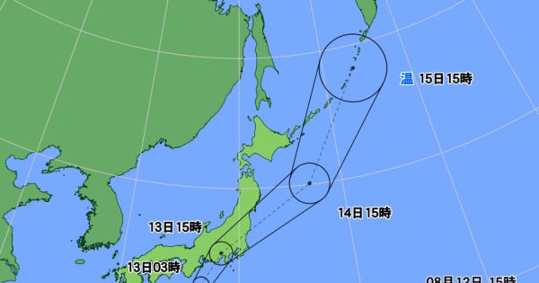 東日本太平洋側　台風8号接近、上陸へ