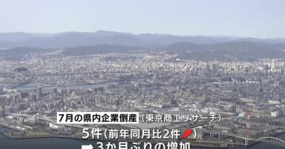7月の倒産件数増加　広島