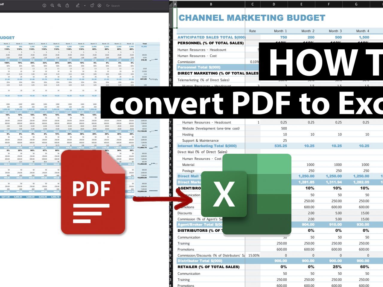 PDFを「Excel」スプレッドシートに変換するには