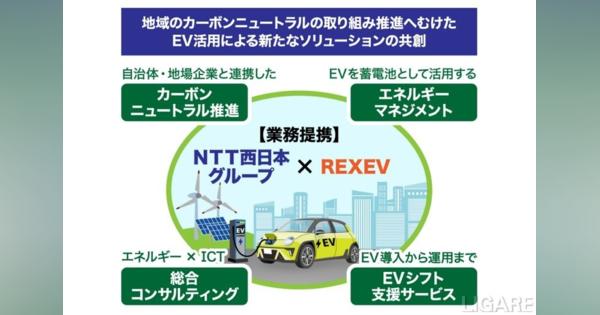 NTT西日本グループ、REXEVと協業　再生可能エネルギーとEV普及へ