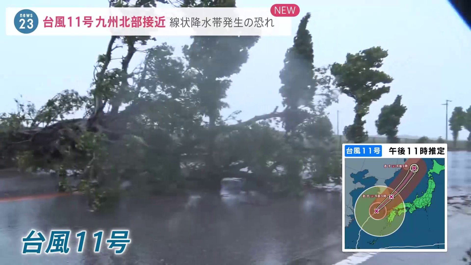 大型で強い「台風11号」九州北部接近　“線状降水帯”発生の恐れも