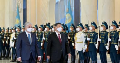 習近平氏、カザフ大統領主催の歓迎式典に出席