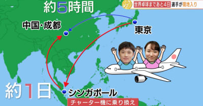世界卓球 30日開幕！日本代表選手が中国・成都にチャーター機で到着
