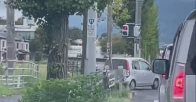 歩道を暴走の車を発見　運転の21歳男を無免許運転容疑で現行犯逮捕　香川