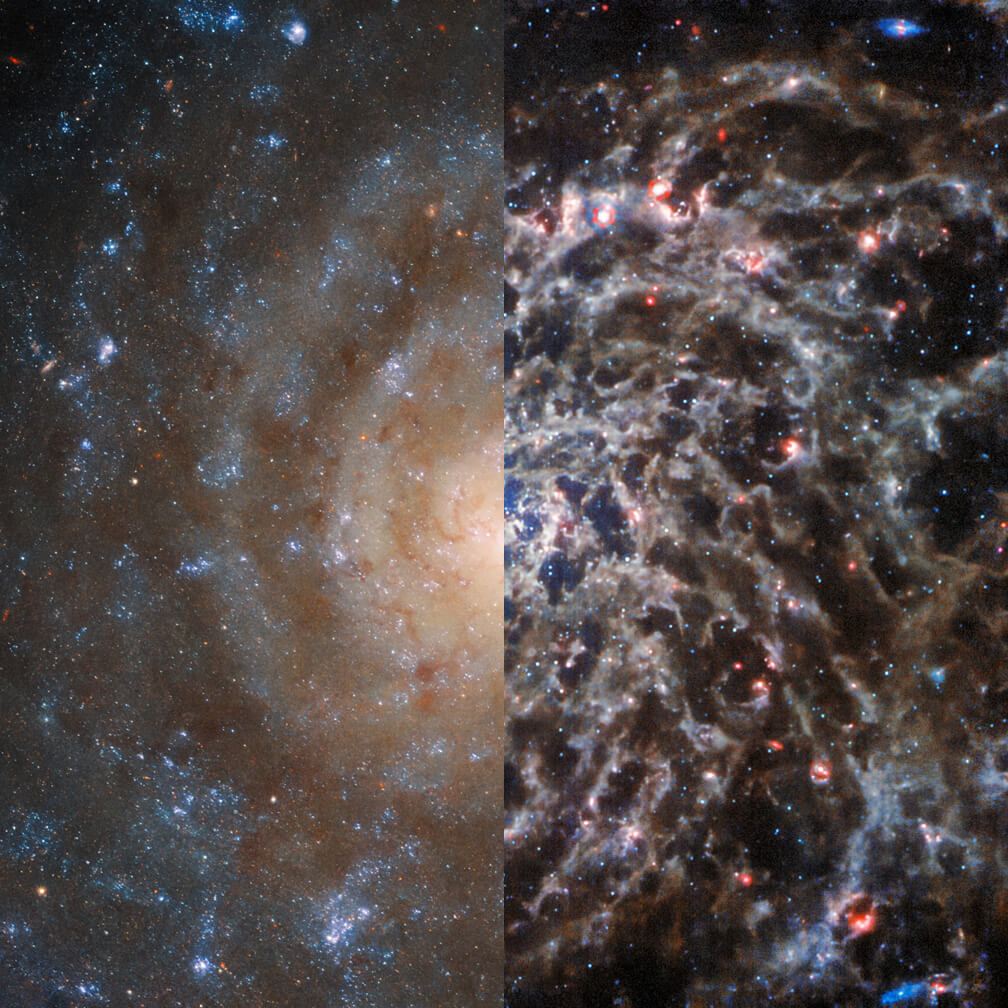ハッブル＆ウェッブ宇宙望遠鏡が撮影した渦巻銀河「IC 5332」