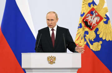 プーチン氏、東南部4州併合宣言　条約調印、ウクライナに停戦要求