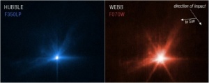 小惑星衝突実験、ウェッブとハッブル両望遠鏡が撮影