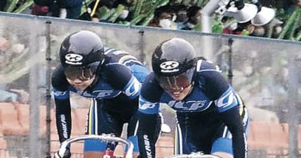 米田・北岡（内灘高）V　国体・自転車女子チームスプリント　決勝で富山破る