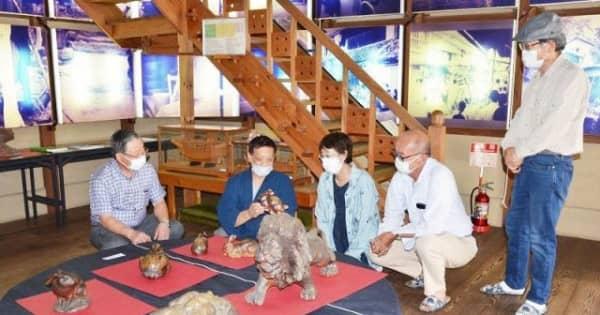 動物や抽象オブジェ「陶彫」多彩　下津井の観光施設で瀬戸内支部展