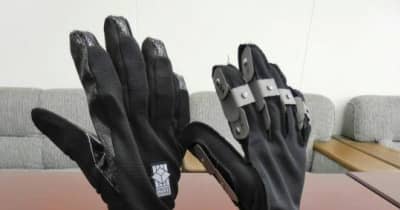 指挟み事故防止の作業用手袋　四国電力などが開発　動きに沿う鉄製保護プレート配置