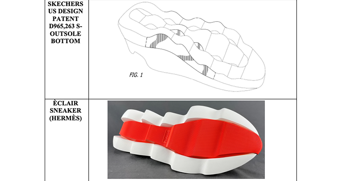 「スケッチャーズ」が「エルメス」を意匠特許侵害で提訴
