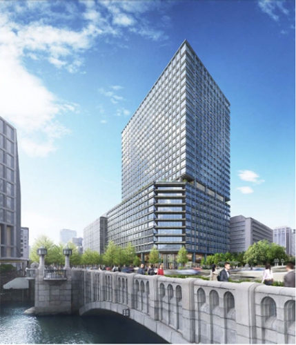 大阪・淀屋橋駅西地区、地上29階建ての複合施設建設に着手　2026年開業予定
