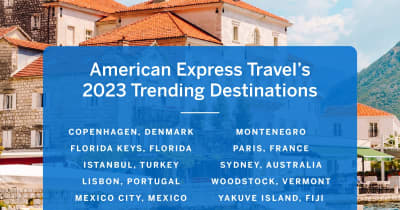アメリカン・エキスプレス・トラベルの2023年「トレンドの旅行先」が、あらゆるタイプの旅行者の最上位の旅行プランを明らかに