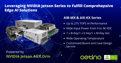 Aetinaが次世代AIおよびコンピュータービジョンアプリケーション向けにNVIDIA Jetson AGX Orin搭載の新しいシステムとプラットフォームを発表