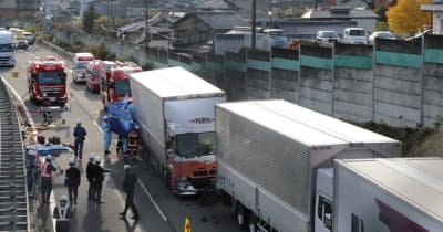 中央道でトラック4台が絡む玉突き事故　最後尾の男性1人が死亡　岐阜・瑞浪市