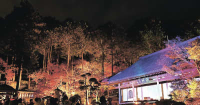 秘仏とモミジ厳か　桐生・崇禅寺で夜間拝観