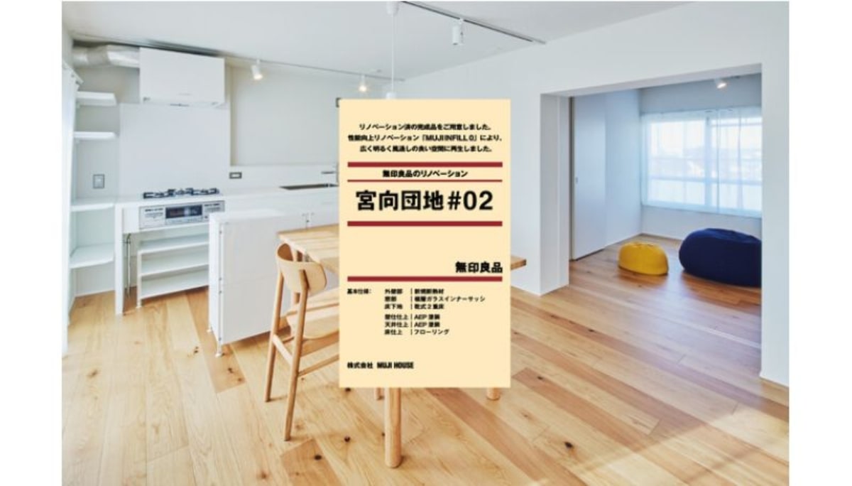 無印良品「MUJI HOUSE」、千葉・東京・神奈川で再生した団地住戸を5戸発売