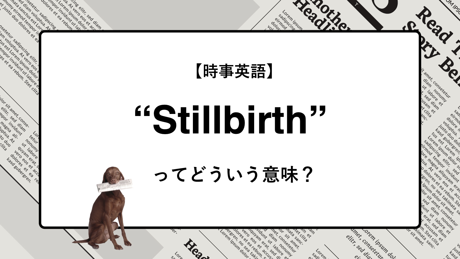 【時事英語】“Stillbirth” ってどういう意味？ | ニュースの「キーワード」で語彙力を身につける