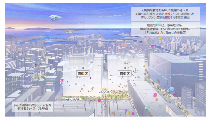福岡・天神で新たな大規模複合開発、地元商店街など福岡市へ計画提出