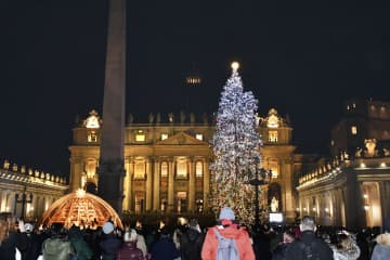 バチカンの広場でツリー点灯　クリスマスシーズン到来
