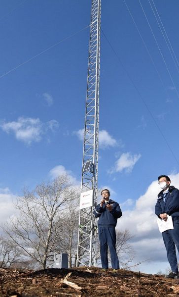 風力発電事業化へ出光が観測塔運用　苫小牧の敷地内でデータ取得