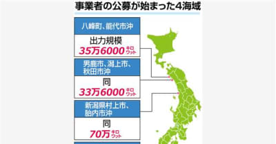 洋上風力、導入のスピード感を重視　秋田県内2海域で事業者公募始まる