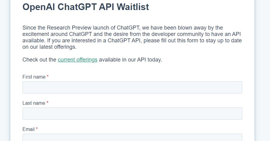 ChatGPTのAPI、間もなく公開へ　申し込みページがオープン