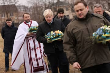 元英首相、ウクライナ訪問　ジョンソン氏、秘密裏に