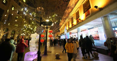 中央大街に冬の観光シーズン到来　黒竜江省ハルビン市