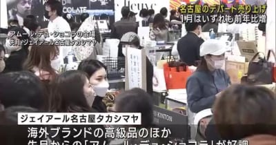 名古屋のデパート、1月売り上げはいずれも前年比増　行動制限緩和が追い風