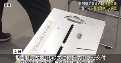 選管職員が「投票済」画面見落とす　期日前投票で二重投票のミスが発覚　愛知県知事選
